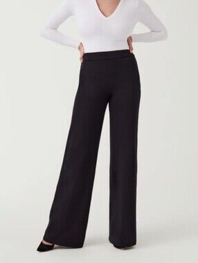 Spanx Black Pull On PerfectFit Ponte Wide Leg Pants